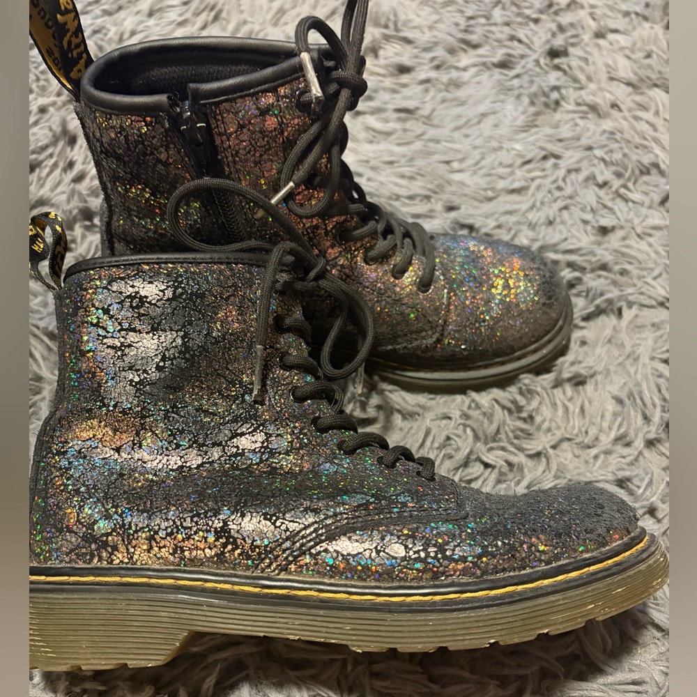 Kids Doc Martens Glitter Lace-Up Boots